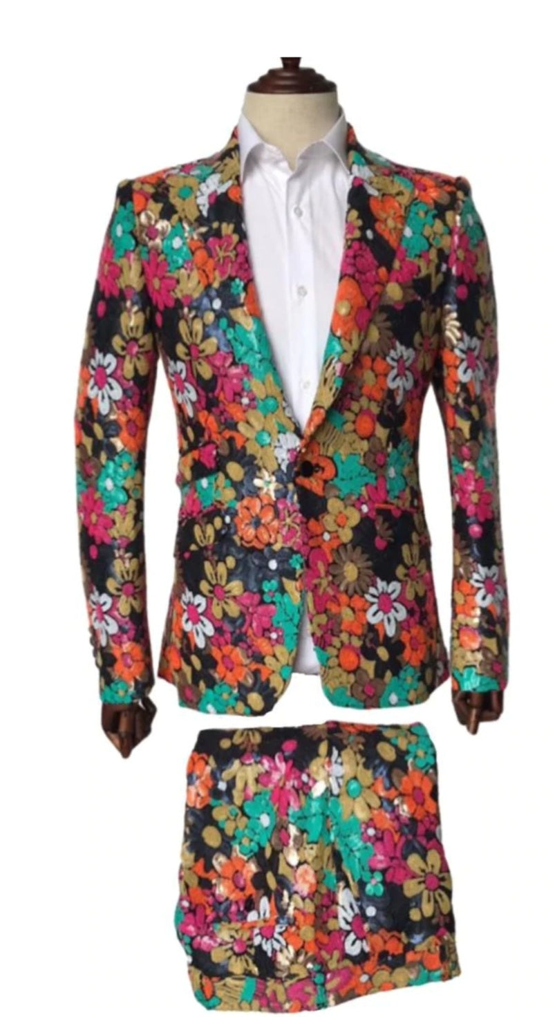 Giovanni Floral Sequin Suit