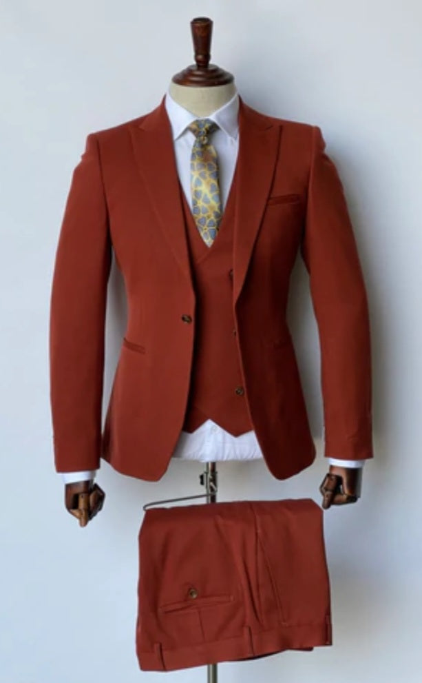 Giovanni 3pc Suit-Rust