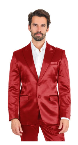 Extent Red Satin Suit